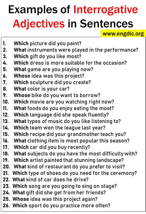 Image result for Interrogative Adjective Definition