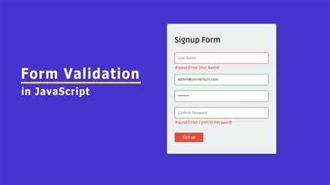 Image result for Validation Form HTML and JavaScript Output