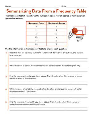 Image result for Example Vocabulary Data Distribution Worksheet