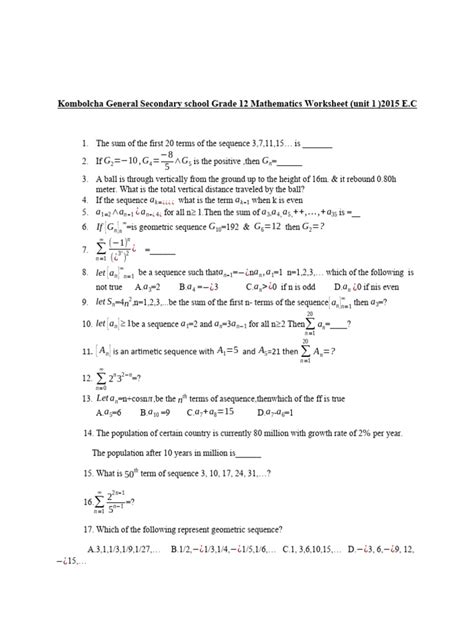Image result for Grade 12 Functions Worksheet PDF