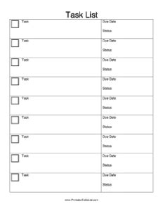 Image result for Task List Form Template
