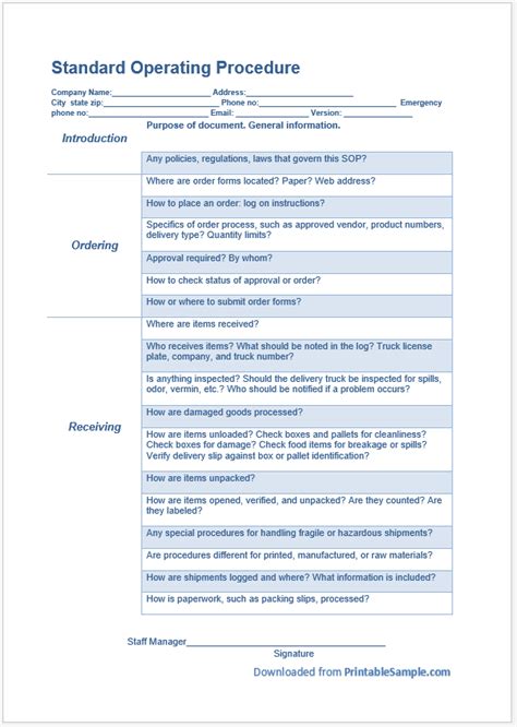 Creating SOP Template に対する画像結果