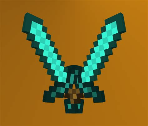 Toradh íomhá ar Minecraft Diamond Sword 3D