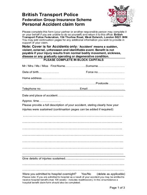 Image result for Accident Claim Form