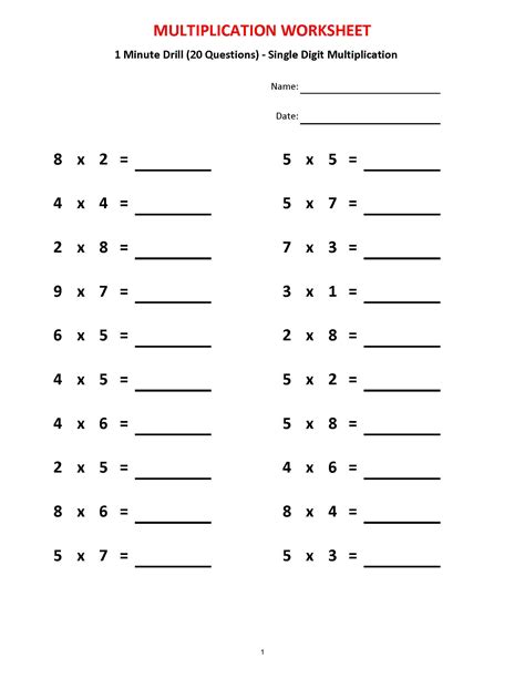 1 Minute Math Multiplication に対する画像結果