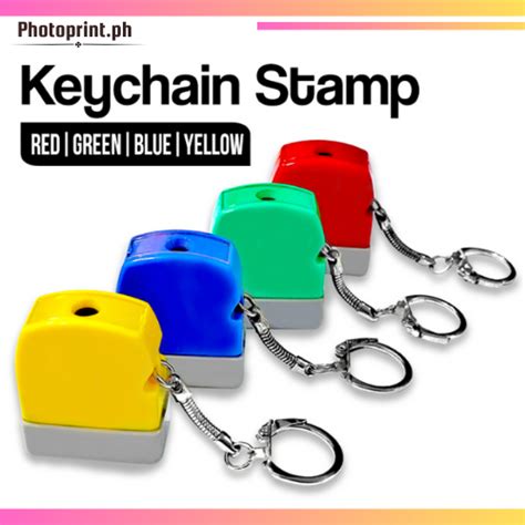 Image result for Key Ring in Color Self-Inking Stamp