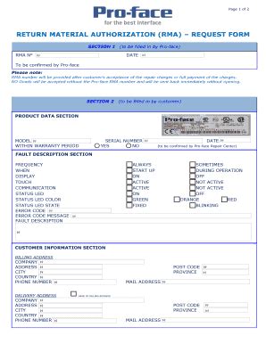 Return Material Authorization Form に対する画像結果