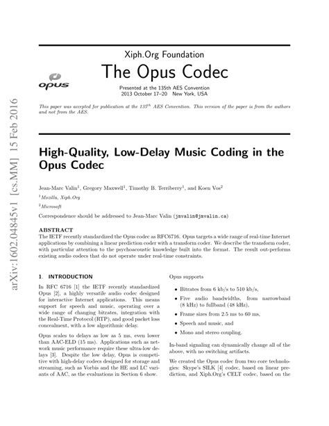 Opus Algorithm に対する画像結果