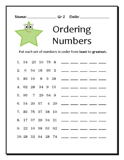 Ordering Objects Worksheet માટે ઇમેજ પરિણામ
