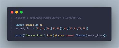 Toradh íomhá ar Python Flatten List
