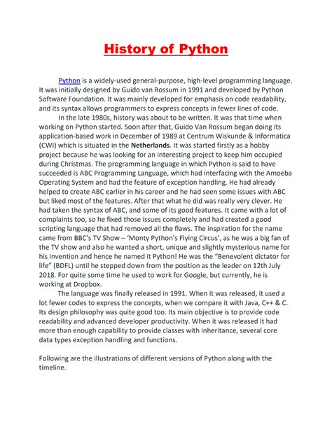 Toradh íomhá ar Python Language History