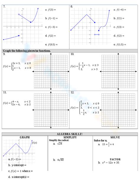 Image result for Label Piecewise Functions Worksheet