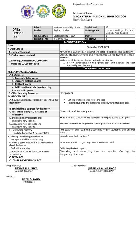 Toradh íomhá ar Sample Copy of Lesson Plan