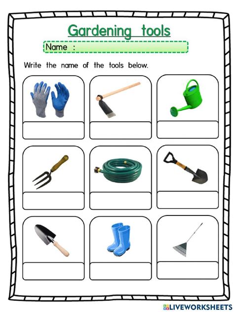 Image result for Landscaping Tools Worksheet