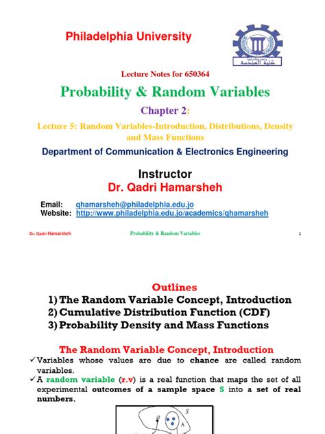 Image result for Functions of Random Variables PDF