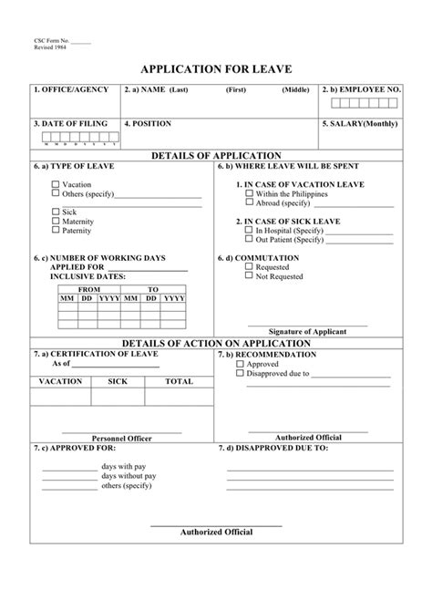 Image result for Editable Leave Application Form