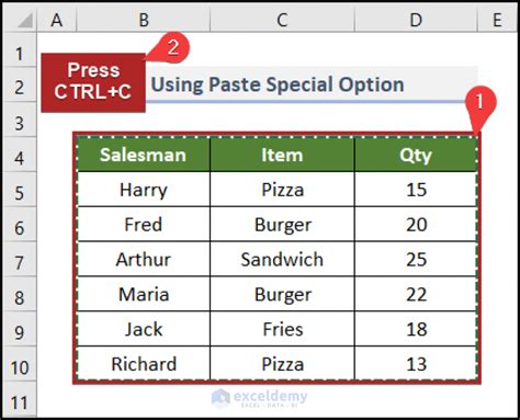Image result for Paste Horizontal Excel