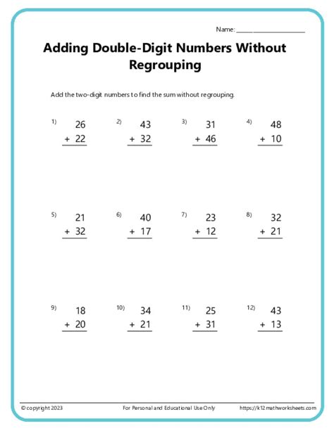 Image result for Cut and Paste Double-Digit Addition Worksheets