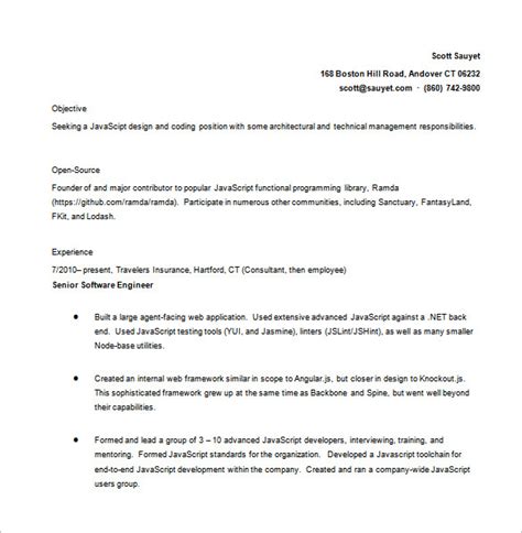 Image result for Download Java Senior Developer Resume Template Free