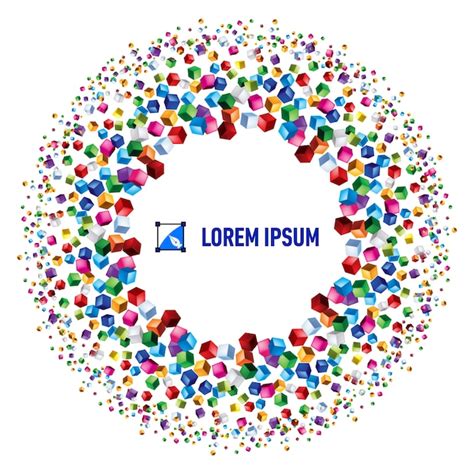 Toradh íomhá ar Geometric Colorful Vector Frames