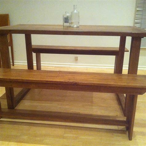 Image result for Rustic Dining Table with Bench Back Seats