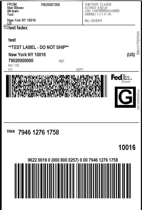Toradh íomhá ar FedEx Cargo Container Label