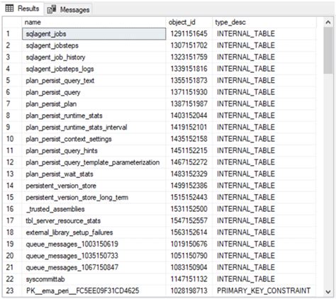 Server Objects SQL に対する画像結果