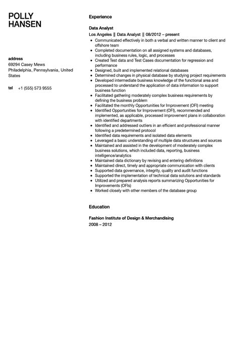 Image result for Resume Example for Data Analyst