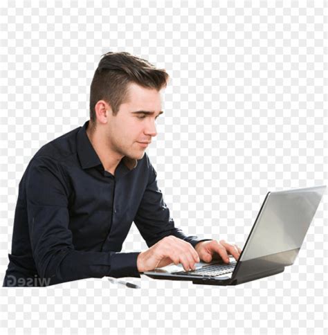 Toradh íomhá ar Man Working Computer