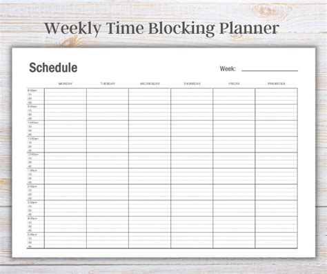 Image result for Weekly Planner Time Blocking Printable
