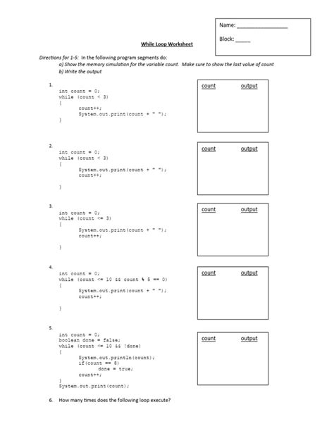 While Loop Questions PDF に対する画像結果