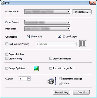 Toradh íomhá ar AutoIt Print Dialog Box