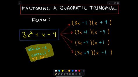 Toradh íomhá ar General Quadratic Trinomial Examples