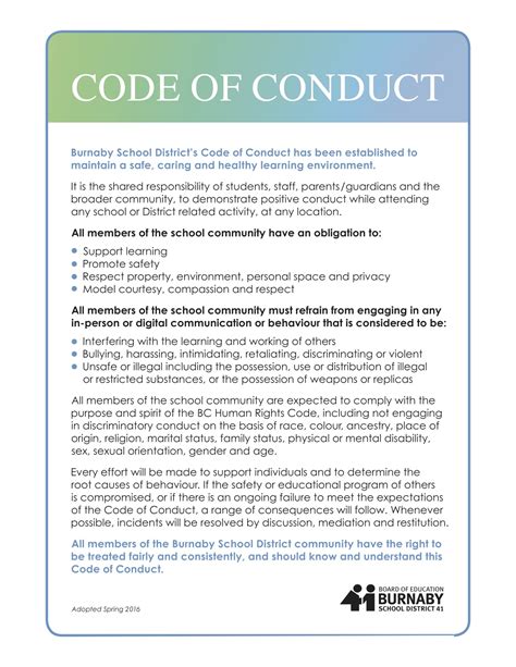 Code of Conduct Document に対する画像結果