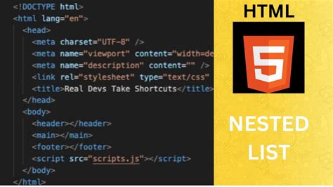 Toradh íomhá ar Nested Bulleted List HTML