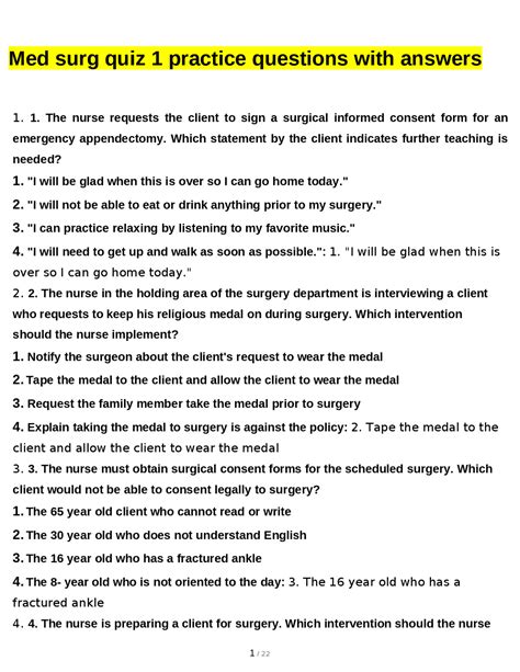 Image result for Nursing Question. Answer From Med Surg