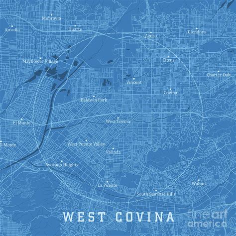 Image result for Covina CA Map