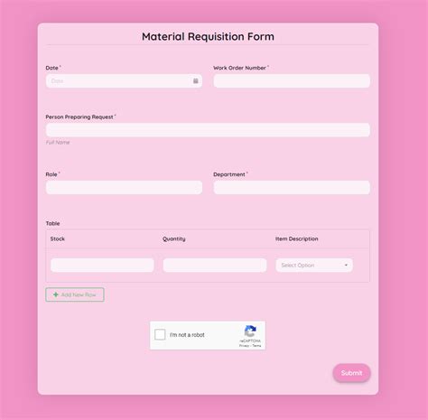 Image result for Material Request Form