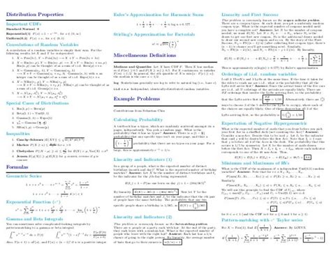 Image result for Probability Cheat Sheet Python