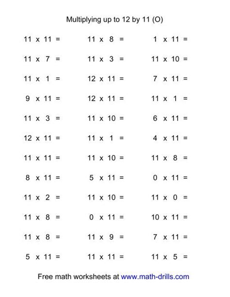 Image result for Multiplication Facts 0 12 Worksheet