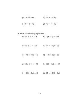 Image result for Solving Equations with Negative Numbers Worksheet