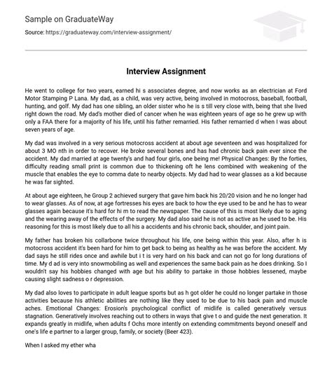 Image result for Interview Assignment Report Examples