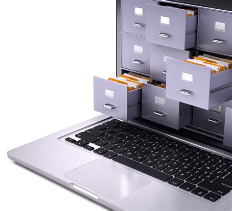 Image of a laptop showing as a data bank storage from executive image ...