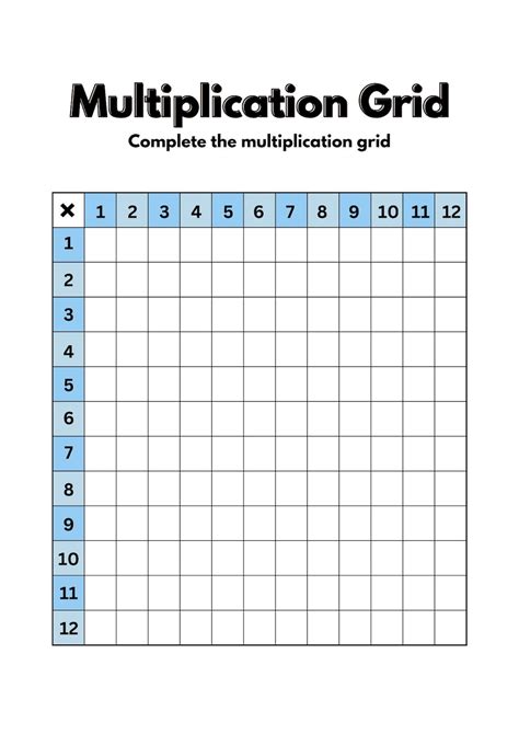 Image result for Multiplication Grid Worksheet