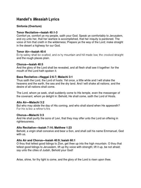 Image result for Messiah Handel Text