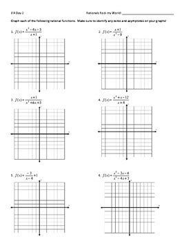 Image result for Graphing Rational Functions Worksheet