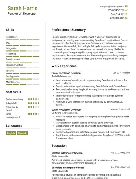 Image result for Developer CV Examples