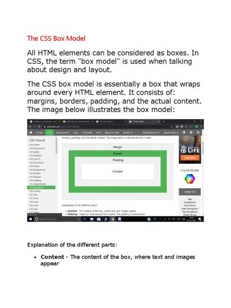 Image result for CSS Box Model Explanation Picture