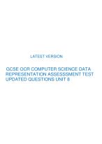 Toradh íomhá ar OCR Computer Science GCSE Data Representation