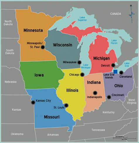 Image result for Midwest Map
